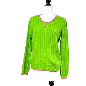 Lilly Pulitzer Cable Knit Sweater Cardigan